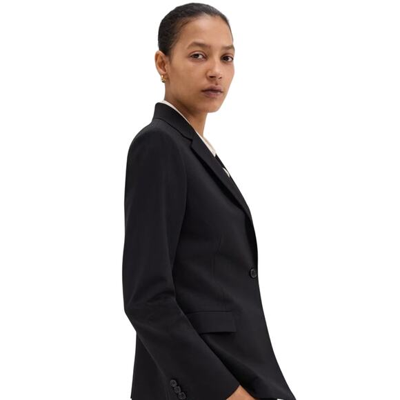 Theory Wool Slim Fit Good Wool Single Button Blazer Black Single Vent Size 6 - Picture 5 of 12